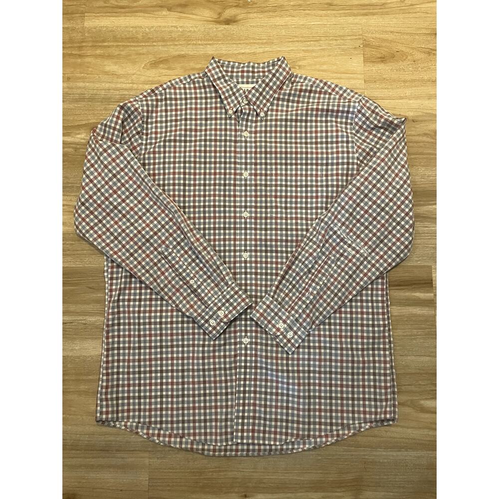 L.L. Bean Men's Trim Fit Button Down Dress Shirt Size Large